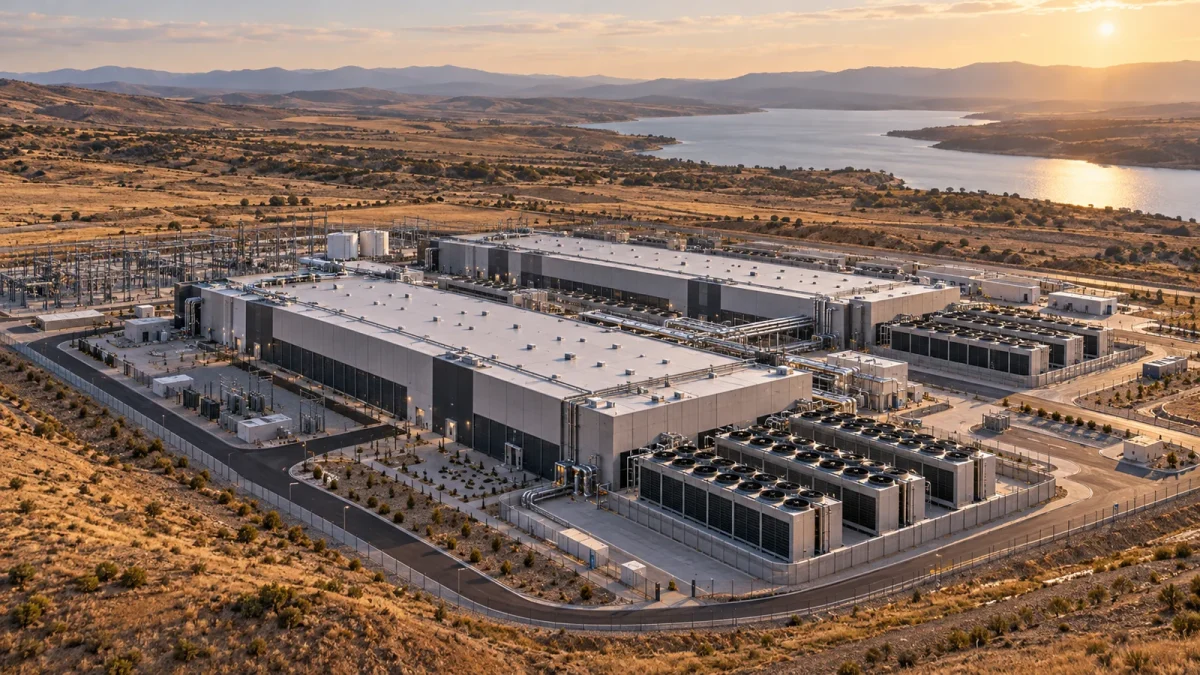 Illustration : Centre de données et équipements de refroidissement.